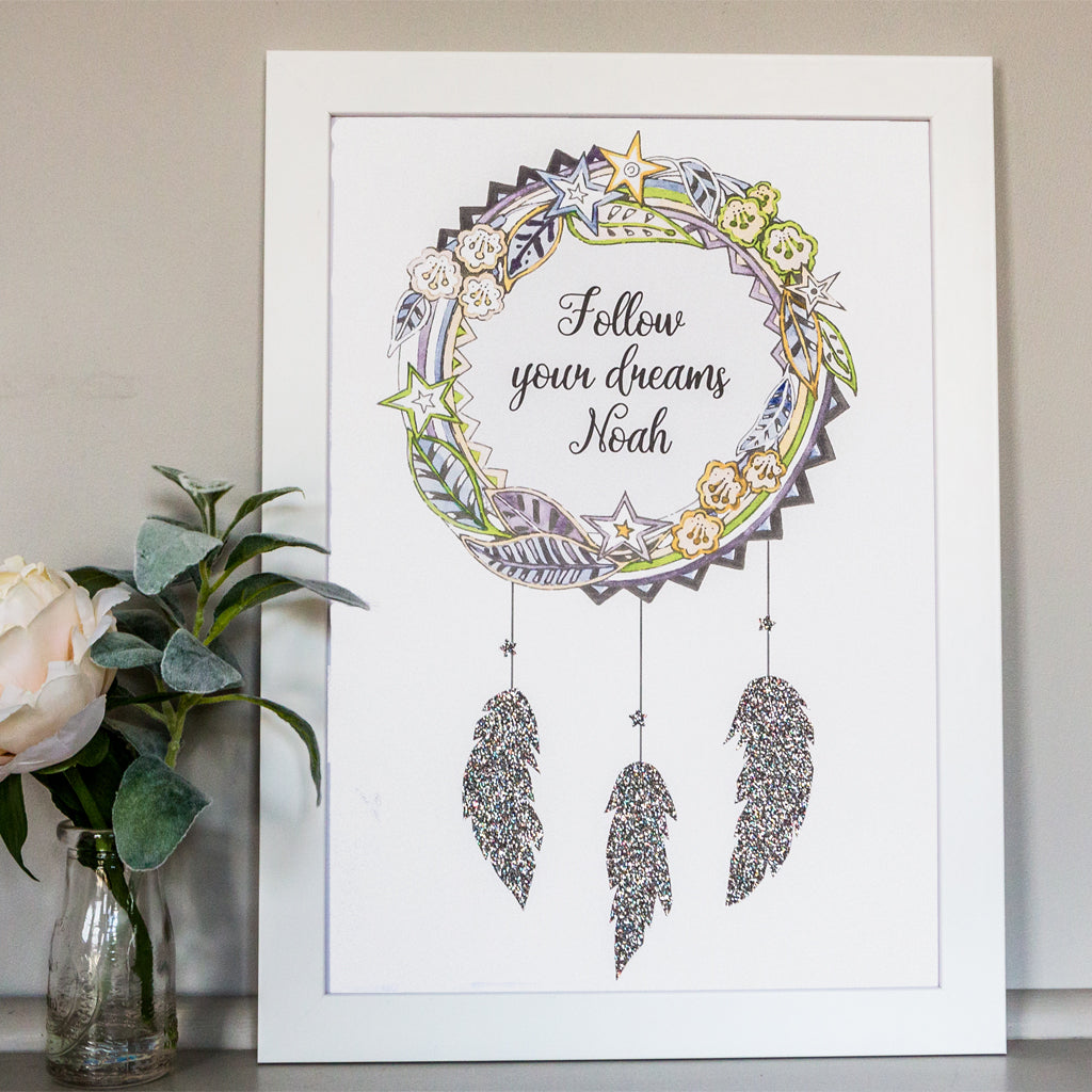 personalised dream catcher print for boys