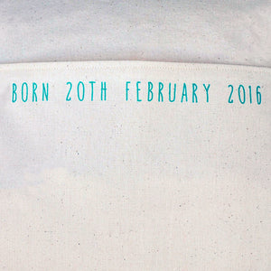 personalised new baby or christening cushion with stars, moons & glitter