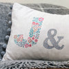 personalised wedding, anniversary or couple cushion with floral letters