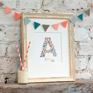 personalised letter and name print for flower girl gift