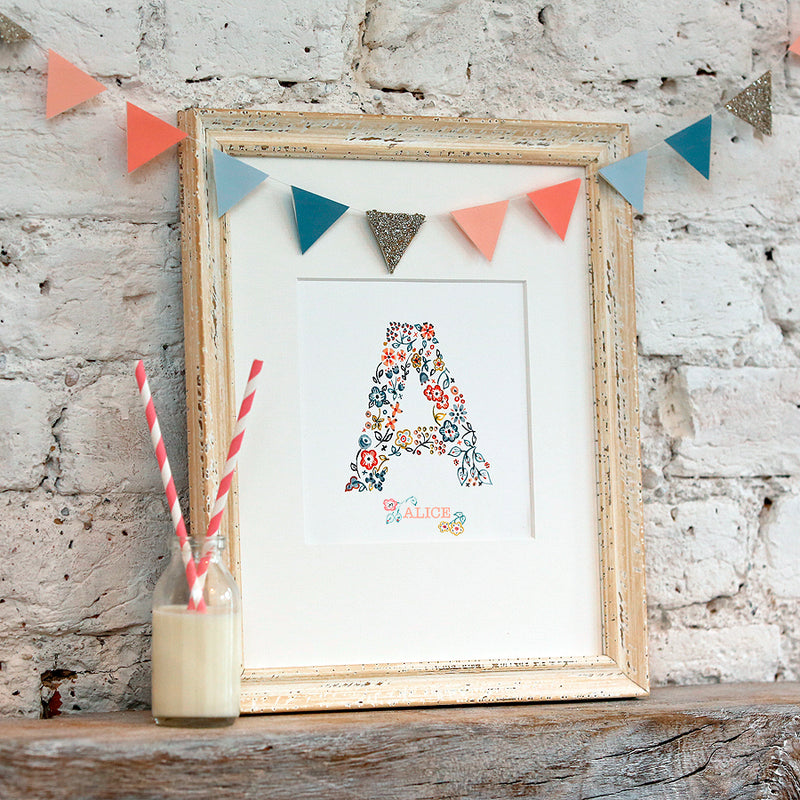 personalised letter and name print for flower girl gift