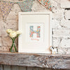personalised flowers letter & name nursery print