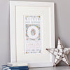 personalised moon & stars christening, baptism or naming day print gift