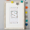 personalised moon & stars christening, baptism or naming day print gift