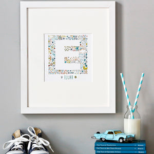 personalised stars Letter & name print in celestial design