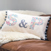 personalised wedding, anniversary or couple cushion with floral letters
