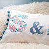 personalised wedding, anniversary or couple cushion with floral letters