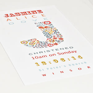 customised baptism print gift for goddaughter