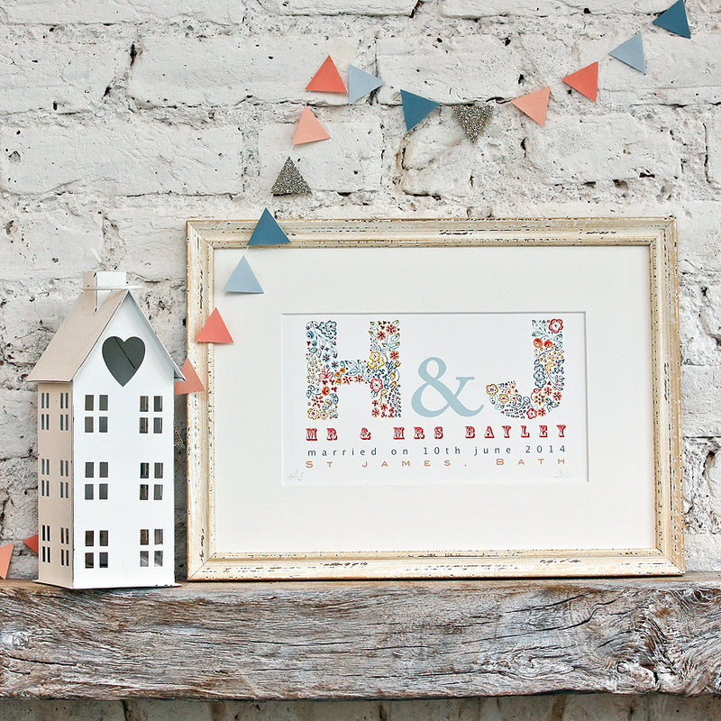 personalised wedding, anniversary or couple print gift