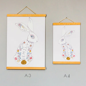 A3 and A4 rabbit prints