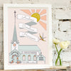 girls personalised church print for baptism or christening