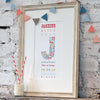 personalised meadow flowers christening or baptism print