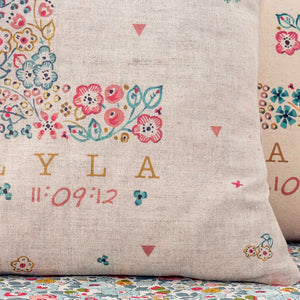personalised christening gift cushion