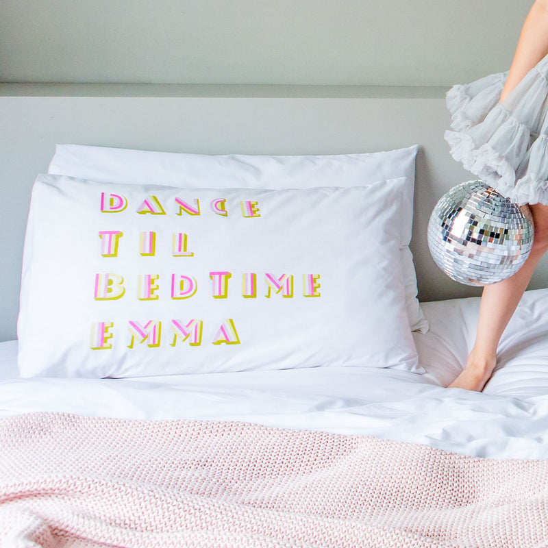 personalised dance til bedtime children's pillowcase