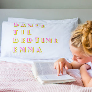 personalised dance til bedtime children's pillowcase