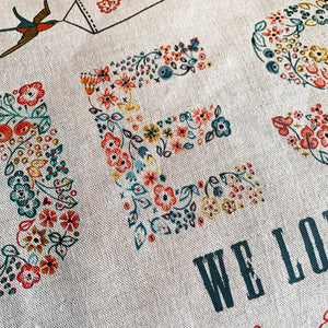 personalised mother's day cushion gift with pompoms & birds