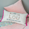 personalised mother's day cushion gift with pompoms & birds