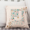 personalised new baby or christening cushion with stars, moons & glitter