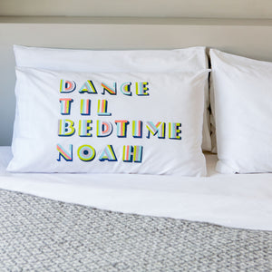 personalised dance til bedtime children's pillowcase