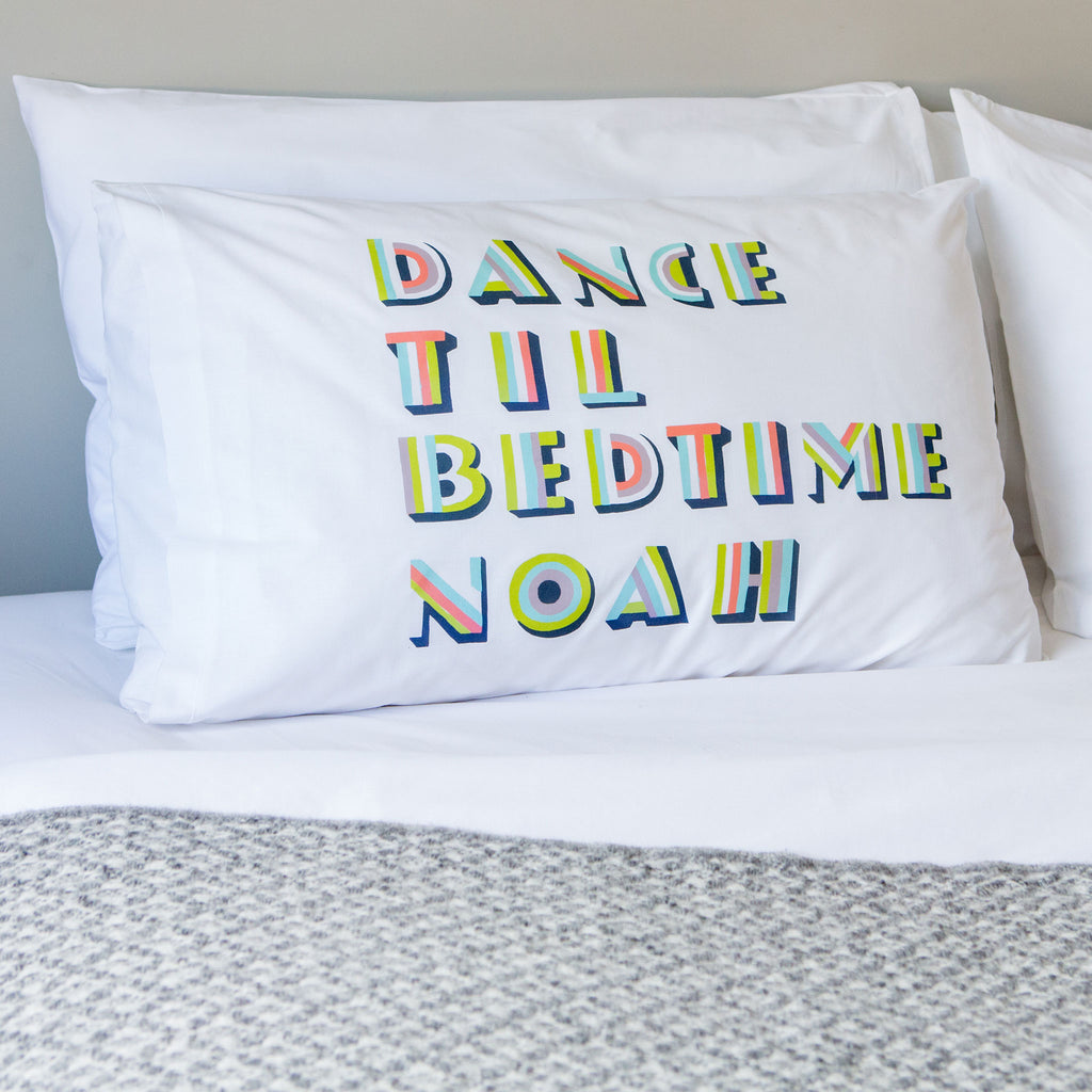 personalised dance til bedtime children's pillowcase