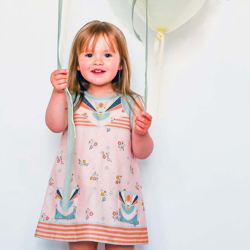DIY child's dress sewing kit in pink