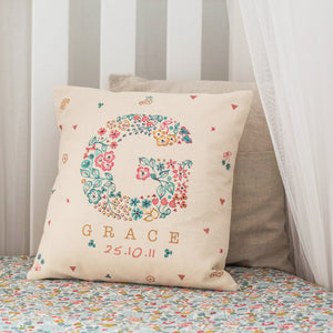 personalised baby name cushion